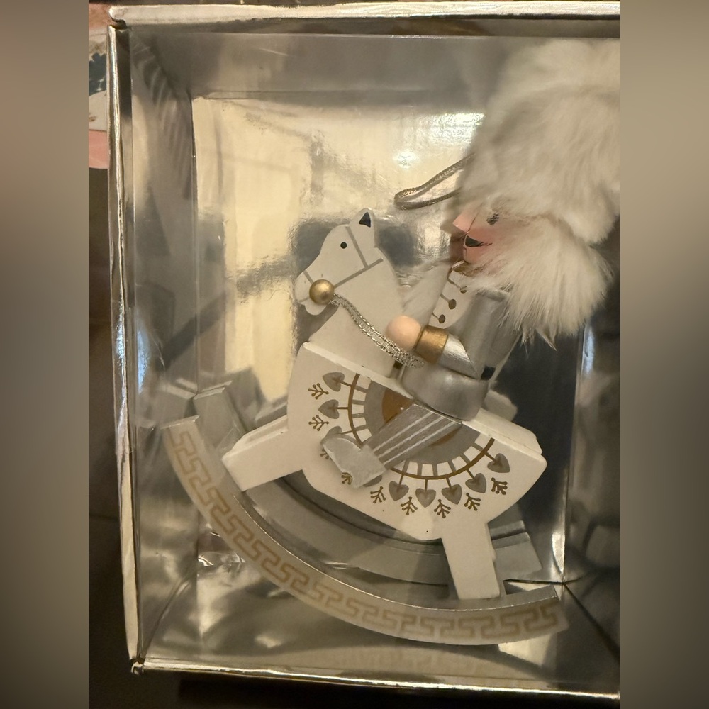 Christmas Nutcracker rocking horse ornaments set of 2 - Picture 5 of 5
